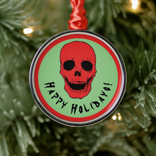 Skull Spooky Horror metal ornament (Tree)