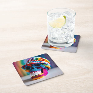 Skull Square Paper Coaster