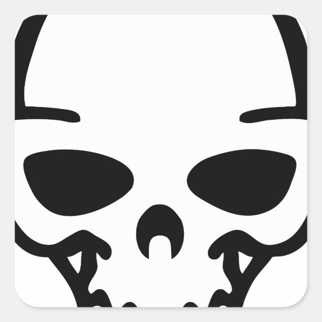 skull square sticker (Front)