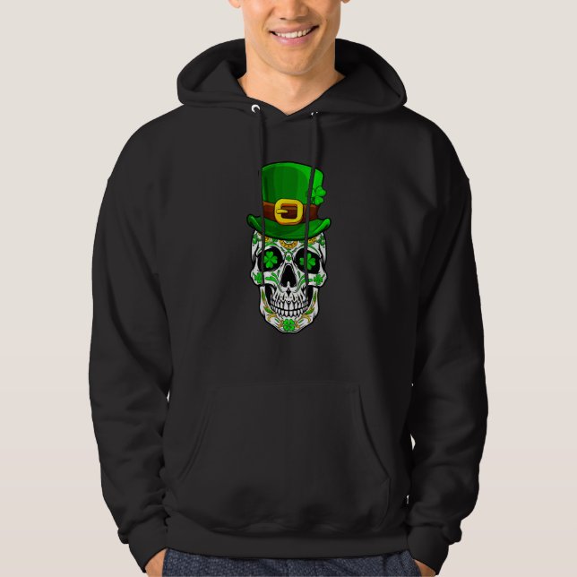 Skull St Patricks Day Irish Saint Patricks Day of  Hoodie (Front)