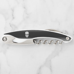 Skull Stainless Steel Look Corkscrew
