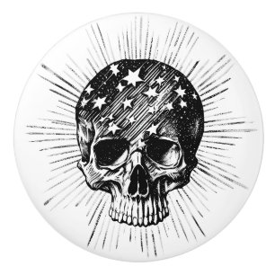 Skull & Stars II Ceramic Knob