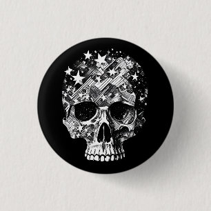Skull & Stars IV 1 Inch Round Button