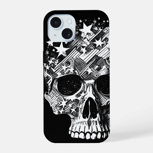 Skull & Stars IV iPhone 15 Case (Back)