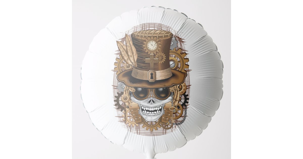 Skull Steampunk Voodoo Retro Machine Balloon Zazzle