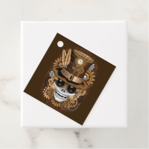 Skull Steampunk Voodoo Retro Machine Favour Tags