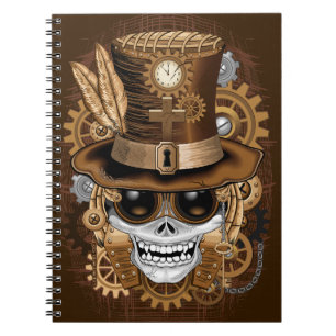 Skull Steampunk Voodoo Retro Machine Notebook