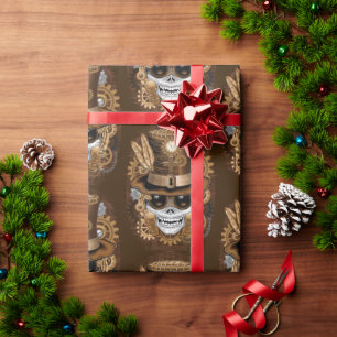 Skull Steampunk Voodoo Retro Machine Wrapping Paper
