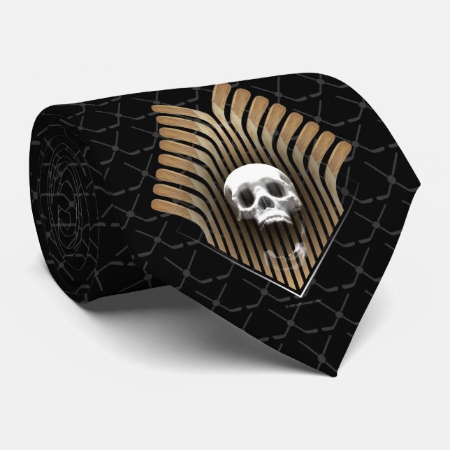 Skull & Sticks (Hockey) Neck Tie (Rolled)