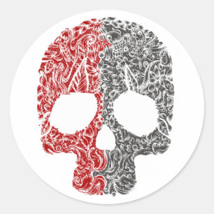 Skull Sttile 2 Classic Round Sticker
