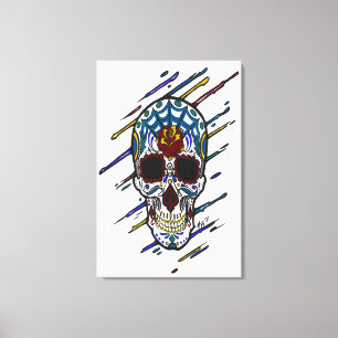skull sugar skull canvas print
