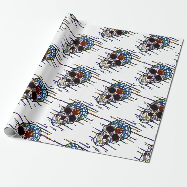 skull sugar skull wrapping paper (Unrolled)