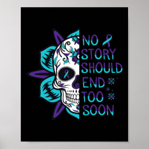 Skull Suicide Awareness Mental Health  Poster