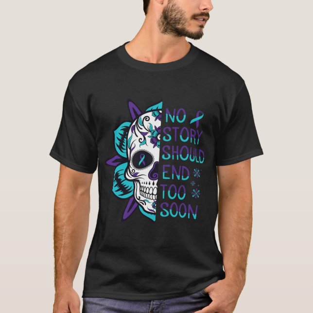 Skull Suicide Awareness Mental Health  T-Shirt (Front)