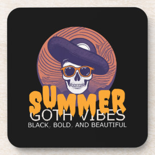 skull summer hat coaster