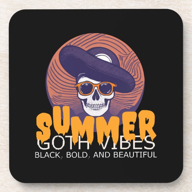 skull summer hat coaster (Front)