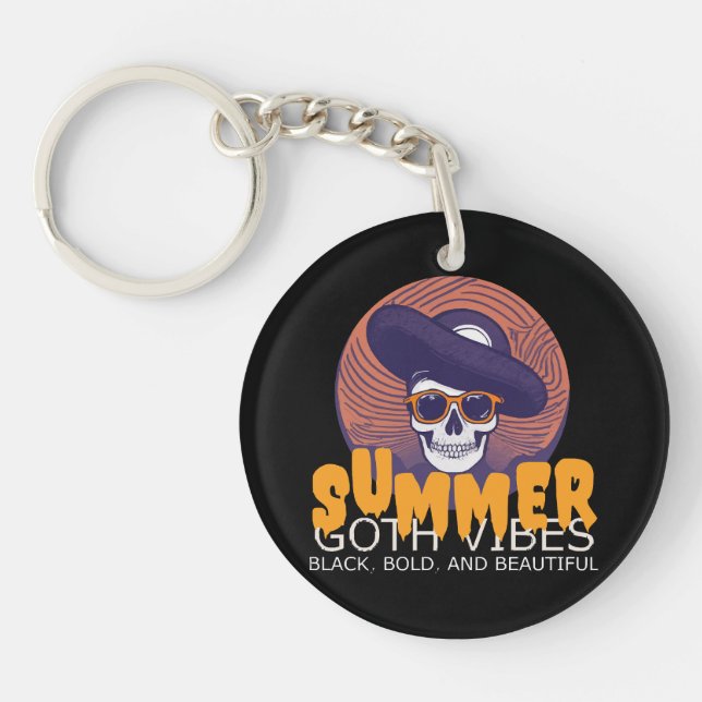 skull summer hat keychain (Front)