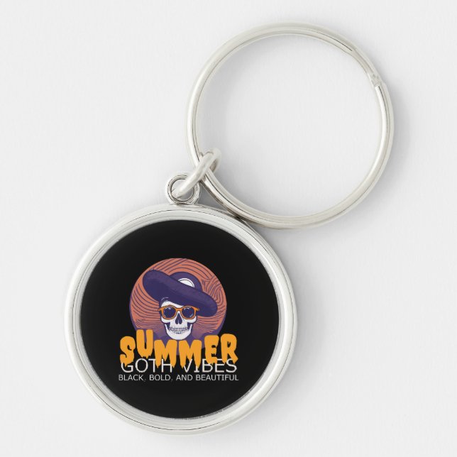 skull summer hat keychain (Front)