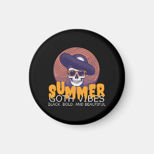 skull summer hat magnet