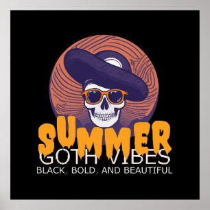 skull summer hat poster