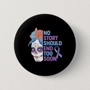 Skull Sunflower Suicide Awareness Psychiatrists Th 2 Inch Round Button