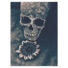 Skull Sunflower Vintage Cyanotype Gothic