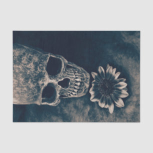 Skull Sunflower Vintage Cyanotype Gothic Tissue Paper