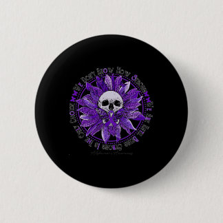 Skull Sunflower Warrior Purple Ribbon Heimerheimer 2 Inch Round Button