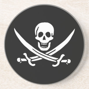 Skull & Swords Pirate flag of Calico Jack Coaster