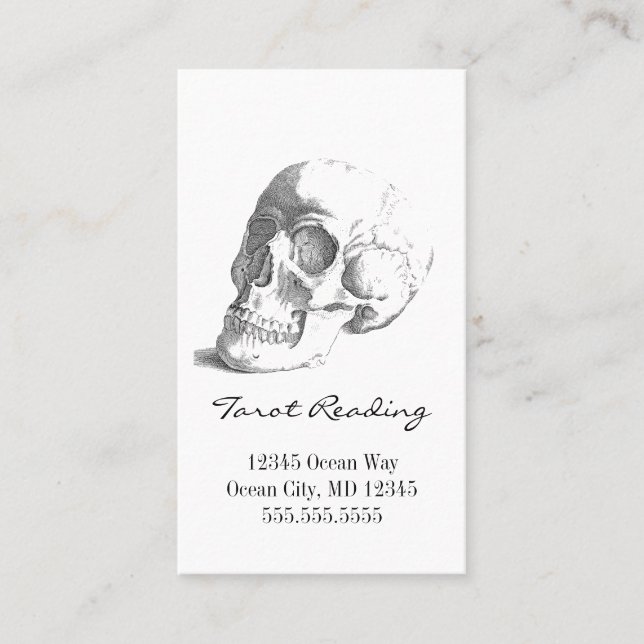 Skull Tarot Reading Business Card (Front)