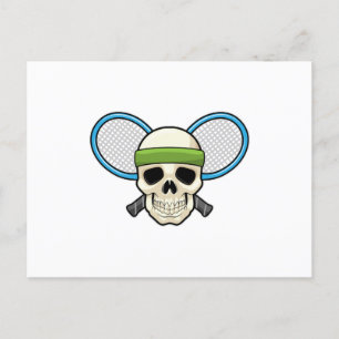 Skull Tennis Tennis racket Postcard