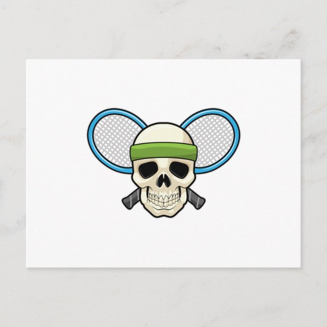 Skull Tennis Tennis racket Postcard (Front)