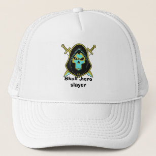 Skull the hero slayer ,game logo  trucker hat