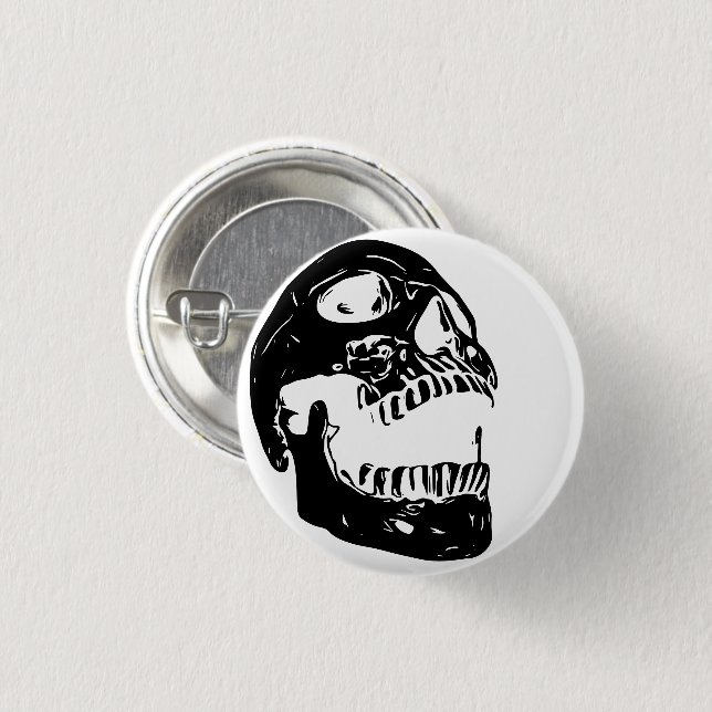 Skull - the Scream 1 Inch Round Button (Front & Back)