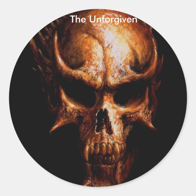Skull, The Unforgiven Classic Round Sticker (Front)