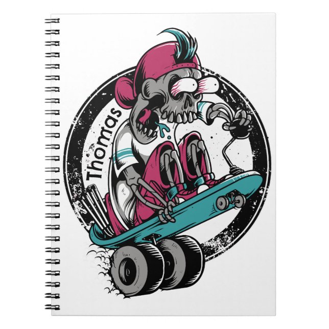 Skull Thrill: Ride or Die Customized Notebook (Front)