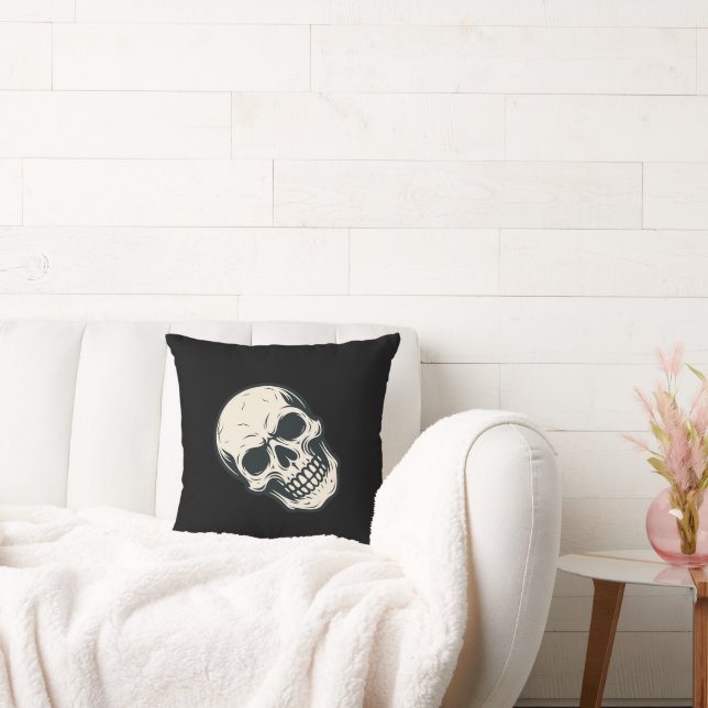skull throw pillow (Couch)