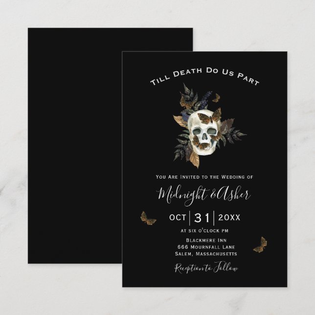 Skull Till Death Do Us Part Wedding Invitation (Front/Back)