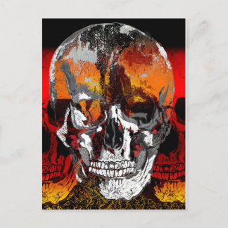 Skull times three postcard
