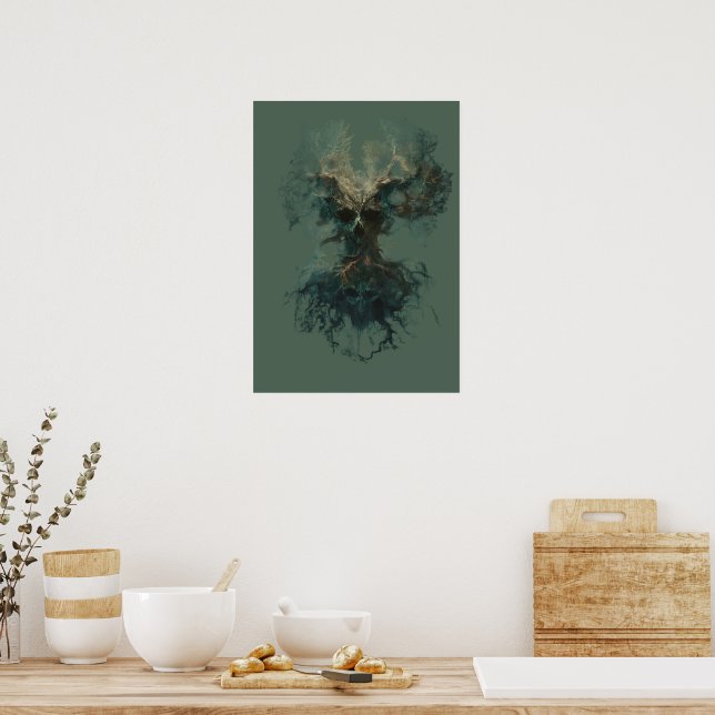 Skull Tree Surreal Dark Nature Poster (Kitchen)