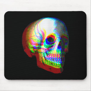 Skull Trippy Vaporwave Halloween Techno Rave Edm M Mouse Pad
