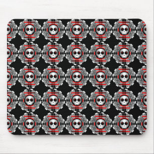 Skull TV Round multi mousepad black