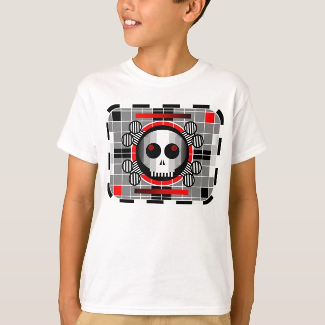 Skull TV t-shirt kid's basic white (Front)
