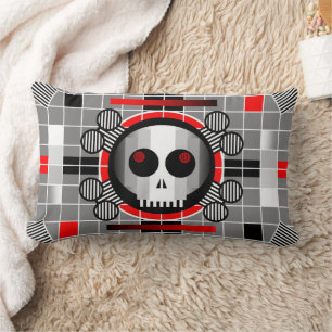Skull TV throw pillow lumbar