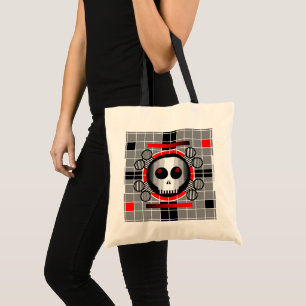Skull TV tote bag