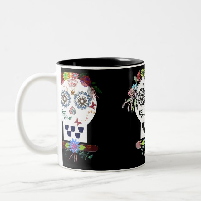 skull  Two-Tone coffee mug (Left)