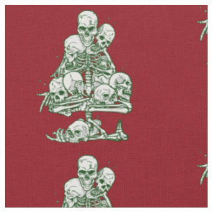 skull ugly christmas tree skeleton gothic fabric
