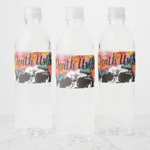 Skull Until Death Us Do Part Wedding Bottle Labels