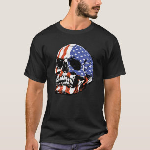 Skull USA Flag America T-Shirt