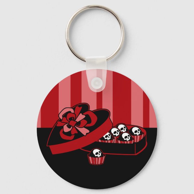 Skull Valentine Candy Keychain (Front)